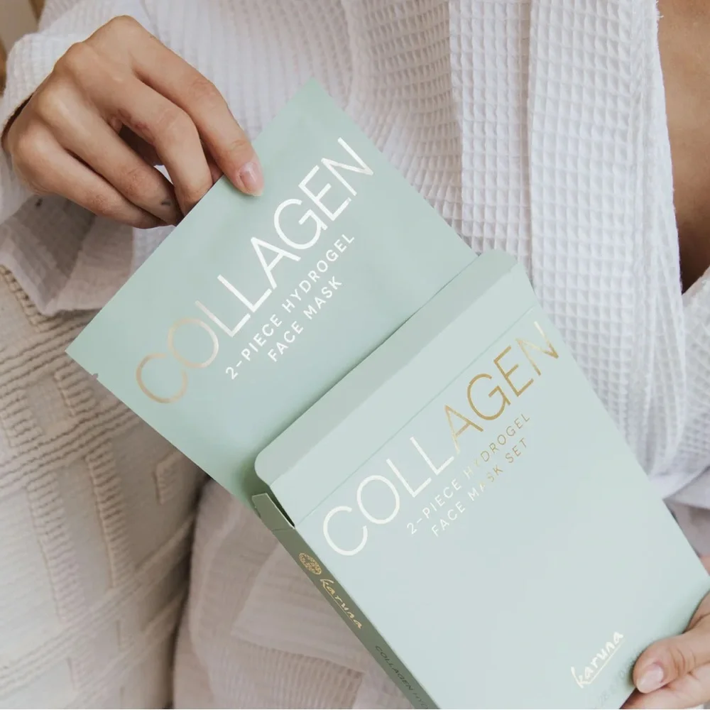 Karuna Skin Collagen Hydrogel two (2) Face Masks calms, boosts hydration +more